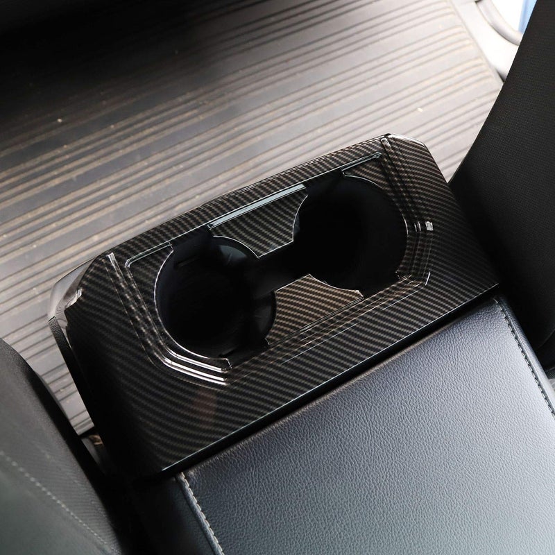Keptrim for F150 ABS Carbon Fiber Gear Armrest Rear Cup Holder Trim for 2015 2016 2017 2018 2019 F150, for 2017 2018 F250 F350,1PC - Image 3